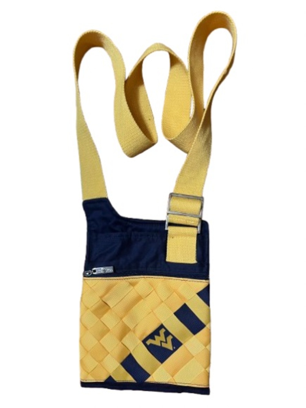 Tessuta West Virginia University Life Woven Crossbody Blue and Gold Bag
